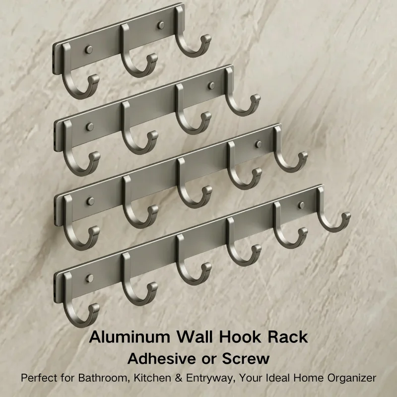 Home Bathroom Organizer - Estante de pared con ganchos de