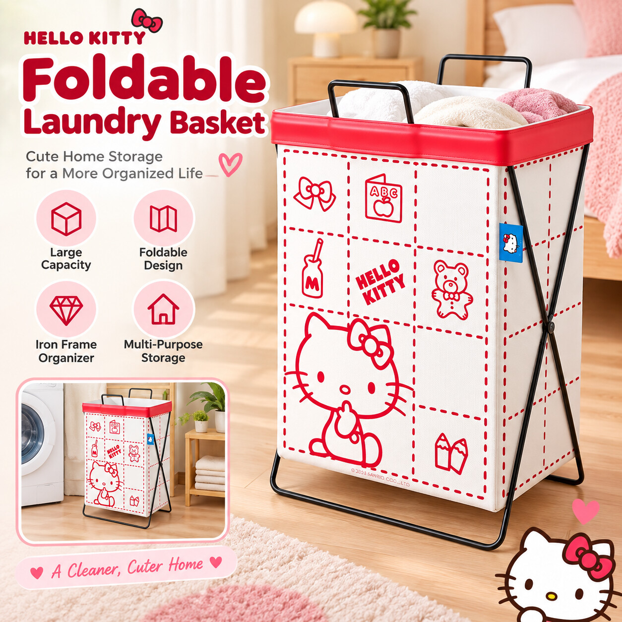 Cesta de ropa con estructura d - Home Edit Bathroom Storage reseña y precio