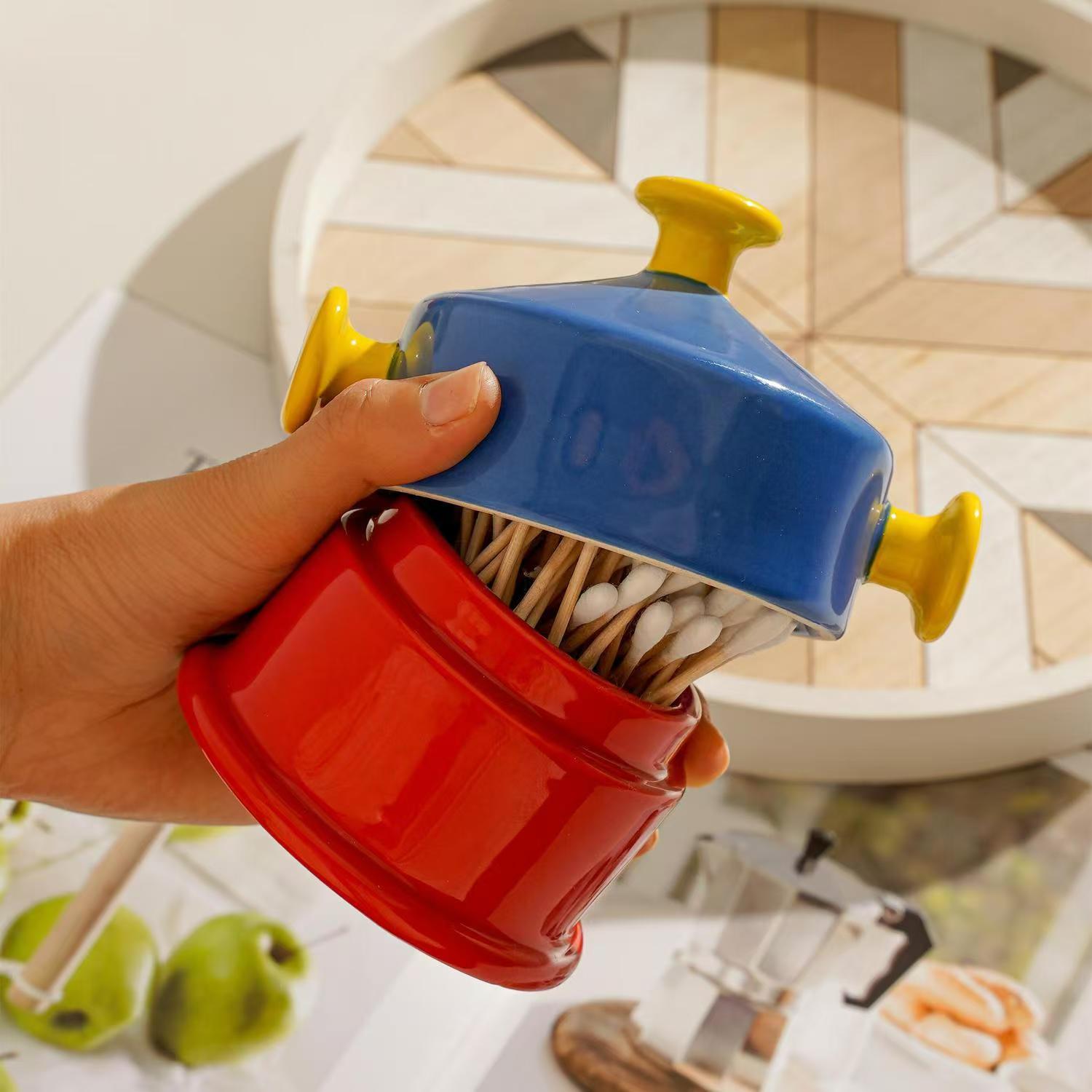 Porta palillos de cerámica con - Home Bathroom Organizer reseña y precio