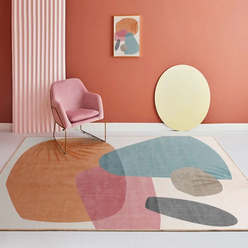 Alfombra abstracta de colores  - Home Bathroom Trends reseña y precio